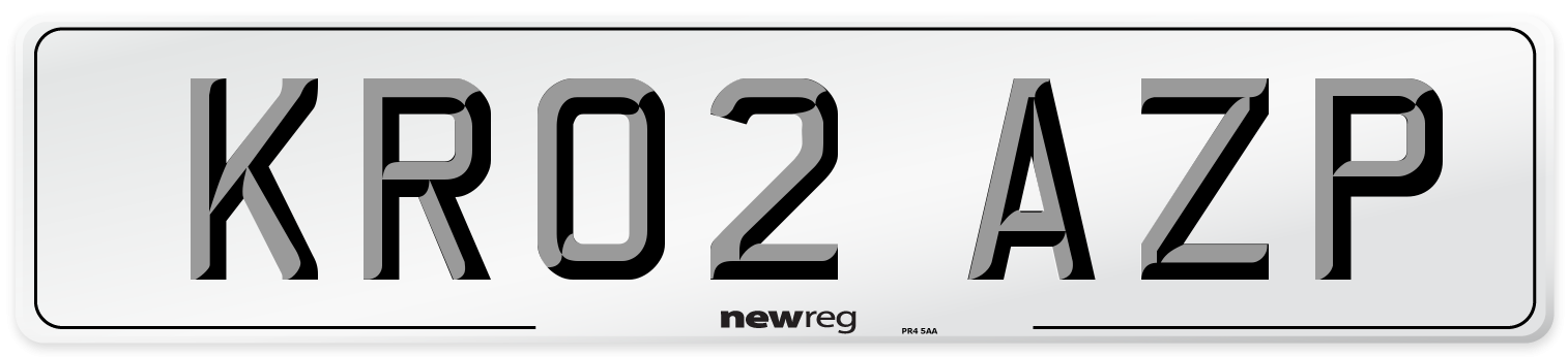 KR02 AZP Number Plate from New Reg
